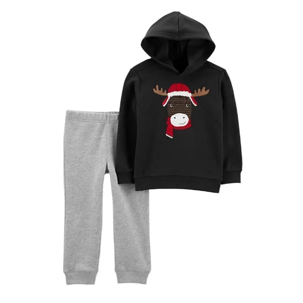 CARTER’S BOYS Moose Fleece Hoodie & Pants Set